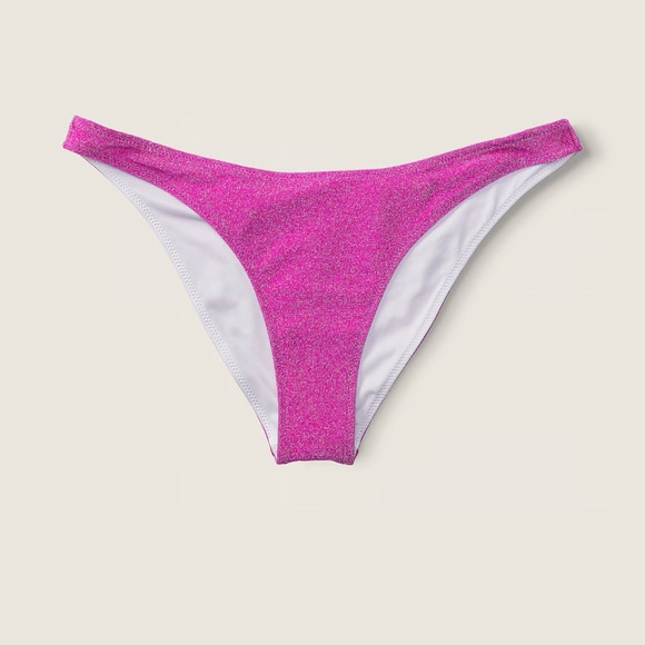 NWT PINK Shimmer Brazilian Bikini Bottom - Dalia Magenta - Picture 4 of 16